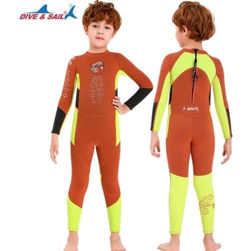 3MM neoprene Wetsuit for girls diving suit thick Cold-proof Sun-proof wetsuit one-piece set children Surfing snorkeling swimwear