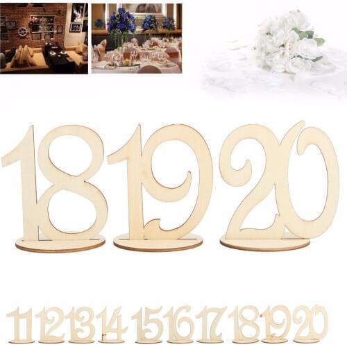 Number Set Wooden Cards 1-10 and 11-20 Wedding Supplies Rustic Table Centerpiece Decoration Wedding Engagement Party Decor Gifts