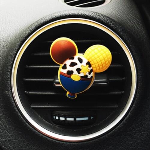 5Pcs Air Fresheners Cartoon Perfume Car Wholesale PVC Lovely Vent Fragrance Clip Cute Mouse Auto Accessories Lemon Flavour