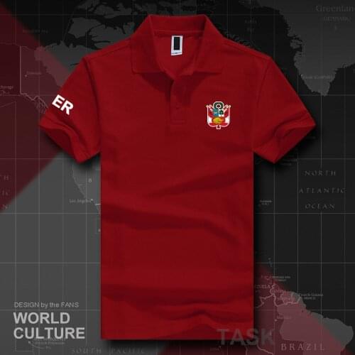 Peru Peruvian PE PER polo shirts men short sleeve white brands printed for country 2018 cotton nation team flag new fashion 20