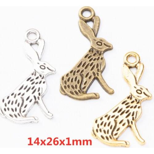 30pcs Animal rabbit zinc alloy pendant suitable for making bracelets, necklaces, jewelry pendants 8443