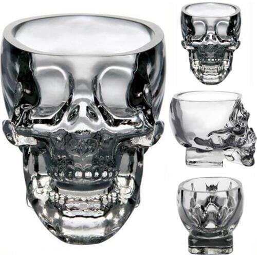 Transparent Creative 3D Skull Shot Glass Crystal Head Cup for Whiskey Home Bar 300-0003