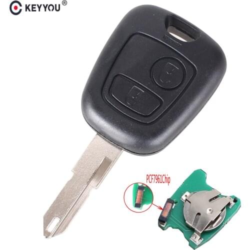 KEYYOU 2 Buttons NE73 Blade Remote Key Fob Controller For PEUGEOT 206 433MHZ With PCF7961 Transponder Chip