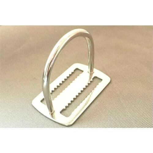 Scuba Diving Stainless Steel Leather Strap Belt Adjust D Buckle Slider Loop O D Ring