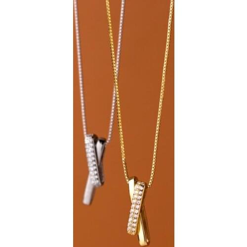 RUEWAA Silver Necklaces