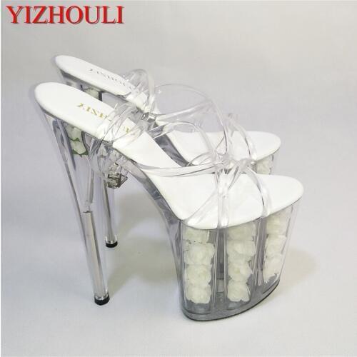 Princess 20 centimeters high heel sandals, pole dancing shoes, interest temptation crystal high-heeled Dance Shoes