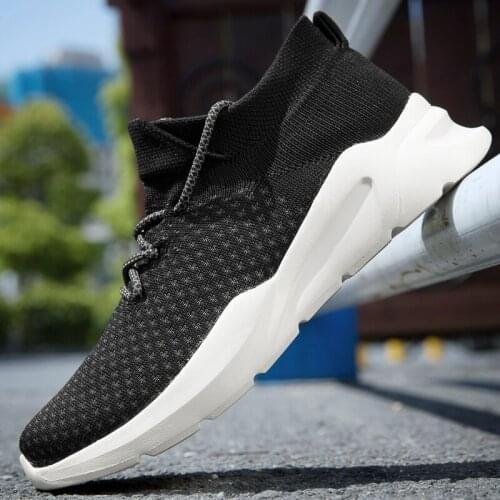 Sooneeya Black Vulcanized Shoes Men High Quality Sock Shoes Casual Sneakers Driving Shoes Lace-up Tennis Masculino Size 39-46