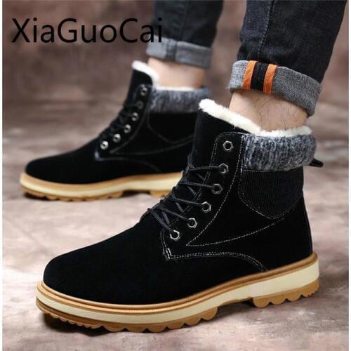 Warm Mens Snow Boots Newest High Top Plus Velvet Warm Mens Winter Boots Youth Thickening Wild Warm Boots