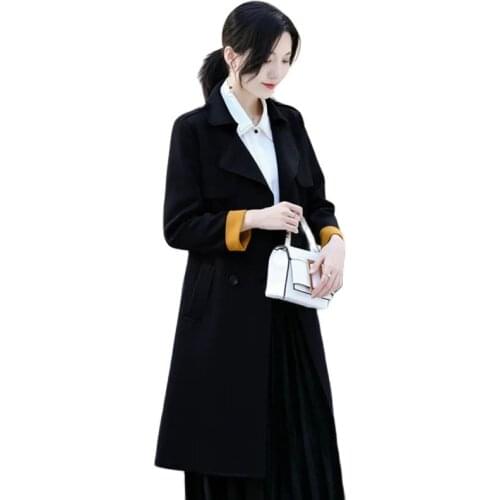 High-end Windbreaker Women Mid-length Korean Version Of The Autumn 2021 New Casual Small Anti-Wrinkle Drape Coat Jacket Commute