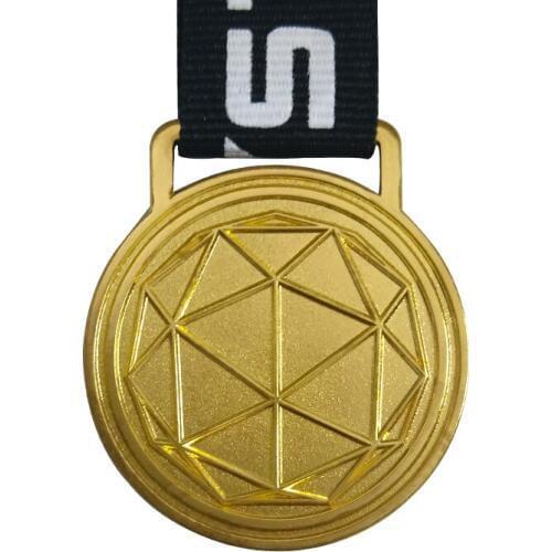 Custom Gold Plating Football Promotion Award Medal with Ribbon
