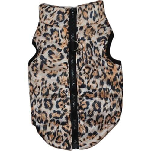 Dogs Winter Leopard Pattern Puppy Vest Clothes Pet Dog Clothes Teddy Small Dogs Warm Vest For Pets
