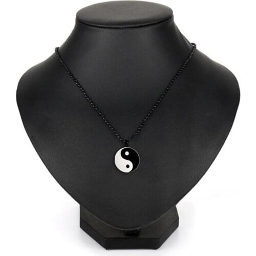 1 Pair Matching Best Friends Puzzle Ying Yang Stainless Steel BBF Pendant Friendship Couple Necklace for Valentines Gift