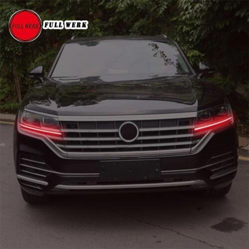 1 Pair TPU Car Daily Light Lamp Film Color Change Sticker Cover Strip for Touareg 19 Headlight Decoration Film Accessories