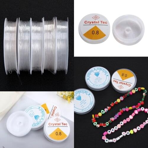 0.7-0.8mm 1Roll DIY Beaded Transparent Nylon Manual Cord Crystal Rope 10M Line for Bracelet Necklace Making