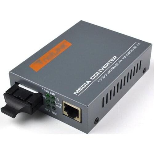 1PCS 10/100/1000M Fiber Optic to RJ45 Media Converter Netlink converter fiber optic transceiver 20KM