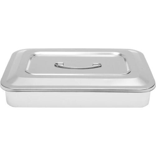 1 Piece Stainless Steel Steriliser Container Dental Storage box without hole Dental tray with cover Dentist Steriliser box