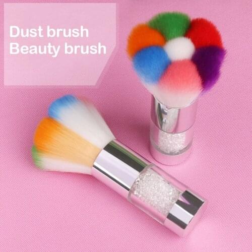 1Pcs Colorful Soft Nail Cleaning Brush Nail Art For UV Gel Nail Dust Cleaner Brush Manicure Pedicure Nail Care Tool