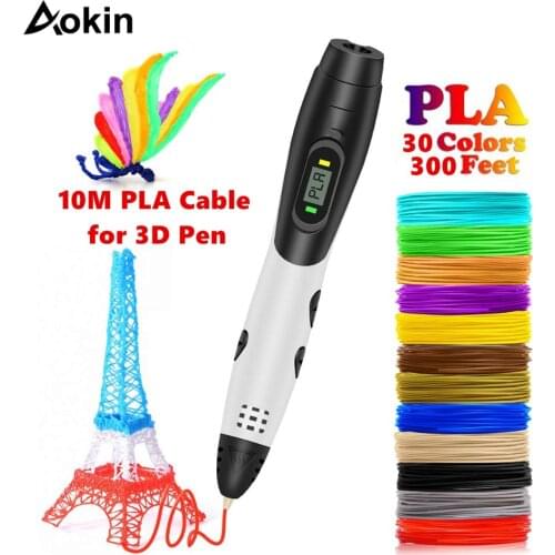 10 Meter PLA 1.75mm Filament Printing Materials Plastic For 3D Printer Extruder Pen Accessories Black White Red Colorful Rainbow