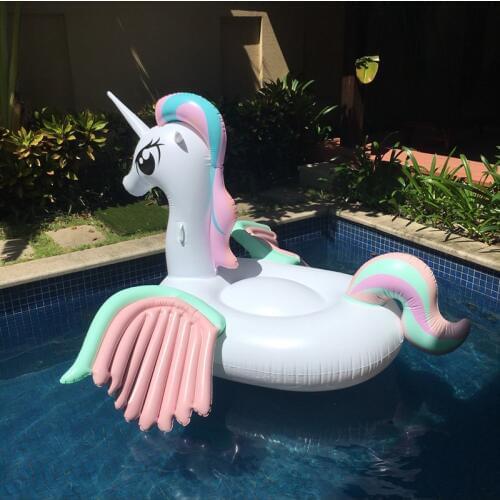 2019 New Inflatable Unicorn Giant Pool Floats 265cm Hot Rainbow Pegasus / Horse Water Float Swimming Fun Toy For Adults And Kids