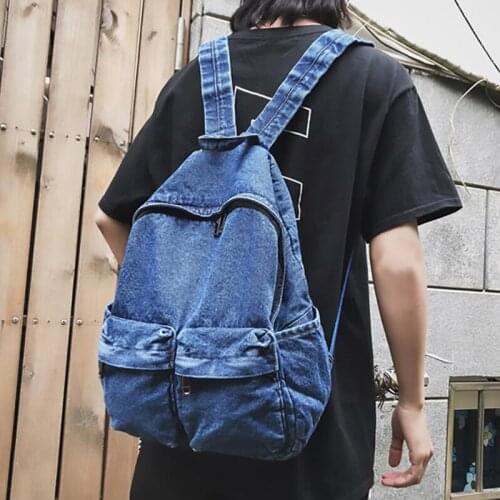 2021 Female Backpack Fashion Denim Women Backpack Students Shoulder Bags Teen Girl School Bag Female Student Backpack