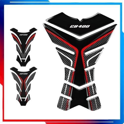 3D Carbon-look Motorcycle Tank Pad Protector Decal Stickers Case for Honda CB400 CB 400 Tankpads