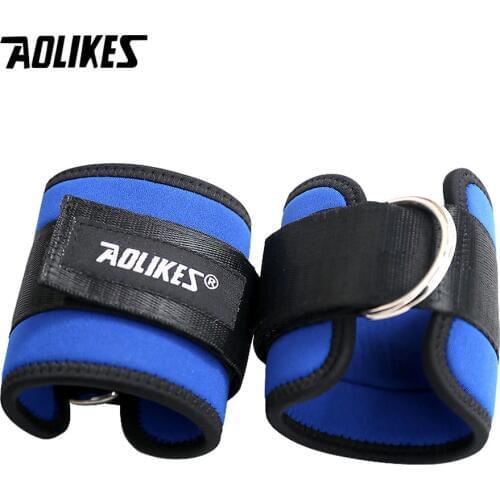 AOLIKES 1 Pair Body Building Resistance Band D-ring Ankle Straps Home Workout Exercise Ankle Cuffs Leg Power Training