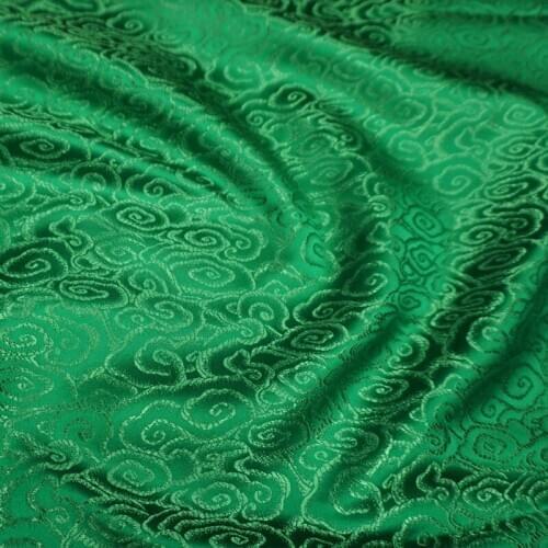 CF923 Solid Green Clouds Jacquard Brocade Fabric Chinese Silky Brocade Fabric Mens Jackets/Womens Dress DIY Materials Clothes
