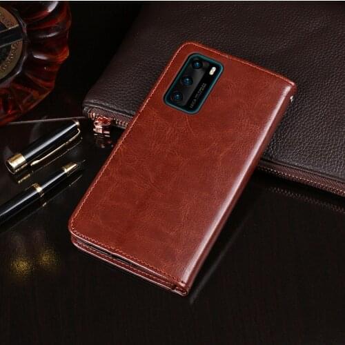 Huawei P40 Case 6.1 inch Magnetic Flip Crazy Horse Pattern Leather Case Huawei P40 Case ANA-AN00 ANA-TN00 Wallet Cover