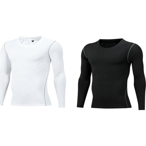 Solid T-shirts Compression Thermal Long Sleeve Fitness Top Men Women Skin Tight Quick Dry Bodybuilding Sportswear