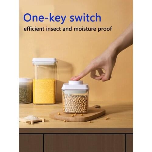Airtight Food Storage Containers with One Key Press to Seal Lids Waterproof and stackable Suitable for storing flour, nuts, etc