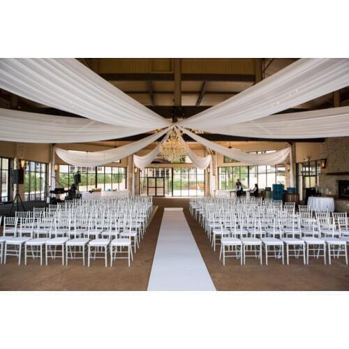 Hot 10pcs Wedding Ceiling Draper Canopy Drapery 12mx1.4m White Luxury Wedding Roof Drape roof swag