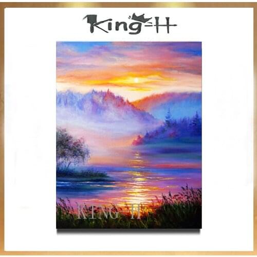 Golden mountain scenery hand-painted oil painting quality of a material is thick, the sitting room dining-room bedroom