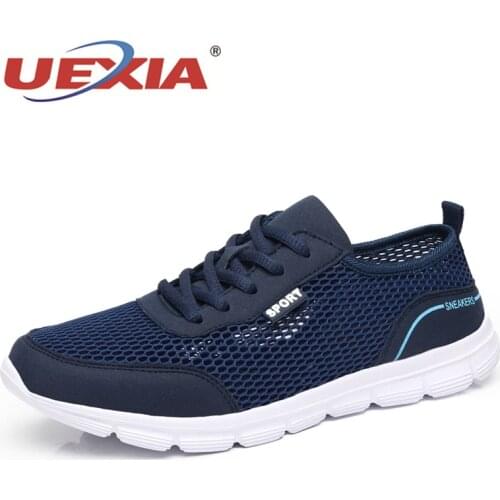 Footwear NEW Mesh Men Shoes Breathable White Sneakers Trendy Lace-Up Lightweight Black Walking Big Size Tenis Zapatillas Hombre