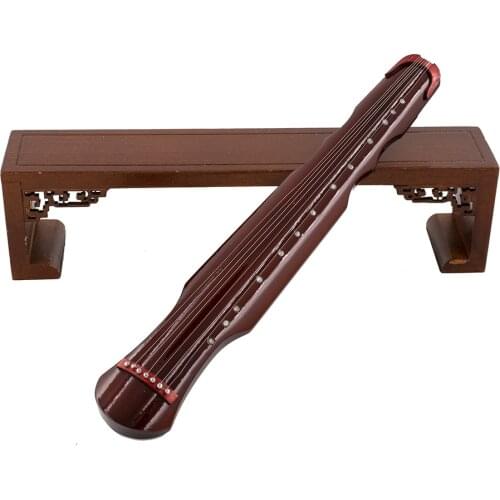 1Pcs 20cm Miniature Chinese Guqin Model with Case Mini Musical Instrument Dollhouse 1/6 Action figure Accessories bjd