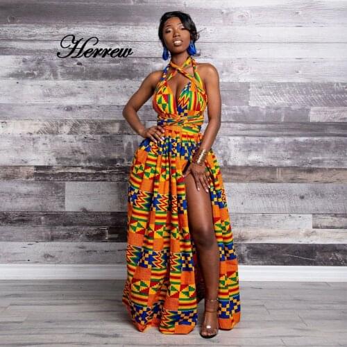 Fashion Elastic Maxi Dress 2021 News Long Robe African Dresses for Women Bazin Riche Clothes Vestidos Dashiki Party Vacation