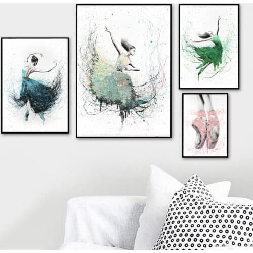 Canvas Painting Wall Art Prints Abstract Ballerina Dance Modern Modular Pictures Nordic Posters For Bedroom Home Decoration