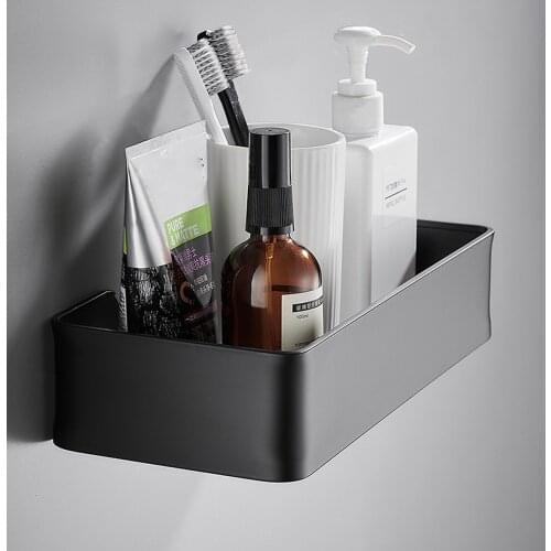 Bathroom Shelf Wall Shower Shampoo Storage Rack Toilet Paper Holder Drain Rack Aluminum Bathroom Organizer Shelf Home Supplies