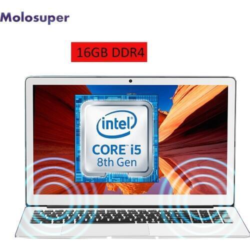 MOLOSUPER 15.6inch I5 8250U 8th Gen processor 16GB DDR4 RAM 512GB SSD Windows 10 metal gaming laptop computer