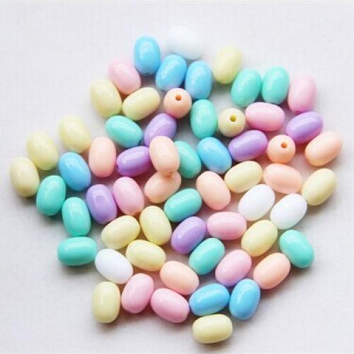 Wholesale Mixed Ice Cream Color Oval Acrylic Loose Spacer Beads for DIY Jewelry 100pcs BJ-26