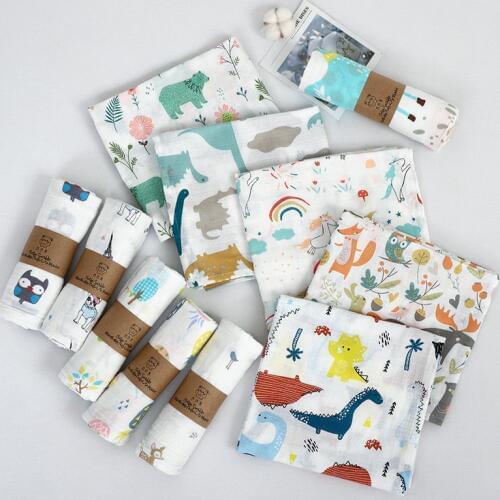 Bamboo Muslin Baby Swaddles Soft Cotton Gauze Newborn Blankets Bedding Infant Wrap Sleepsack Stroller Cover Baby Bath Towel
