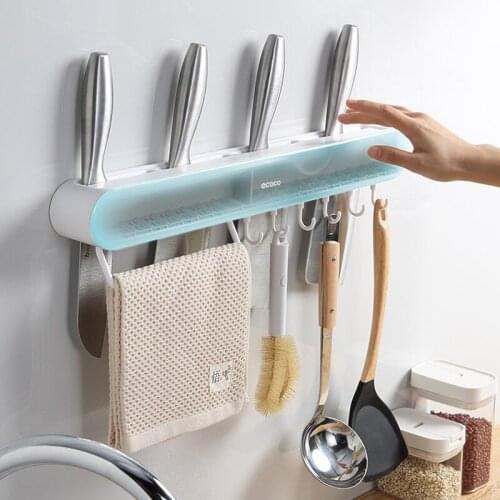 Ecoco Kitchen Knife Storage, Wall-Mounted Multifunctional Container Cutlery Organizer, Knives Holder, Utensils Organizer Shelf