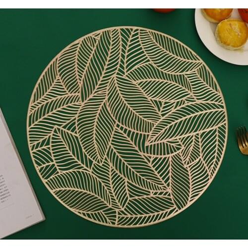 PVC Hollow Nordic Style Non-slip Kitchen Placemat Coaster Insulation Pad Dish Coffee Cup Table Mat Home Hotel Decor 51058