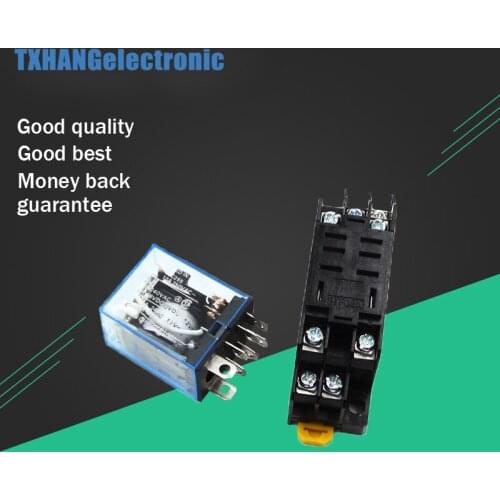 Power Relay LY2NJ 12V DC Coil Miniature Relay DPDT 8 Pins 10A 240VAC LY2 HH62P LY2 JQX-13F With PTF08A Socket diy electronics