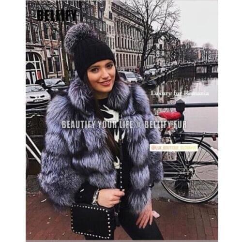 Top luxury Paris Collections Christmas Gift Natural fox fur coats with stand collar Stunning amazing wholepelt fur jackets