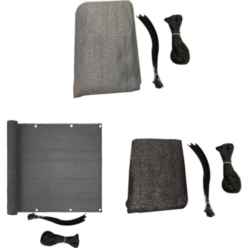 196.85x35.43inch Privacy Shield Sun Protection Balcony Privacy Mesh Opaque