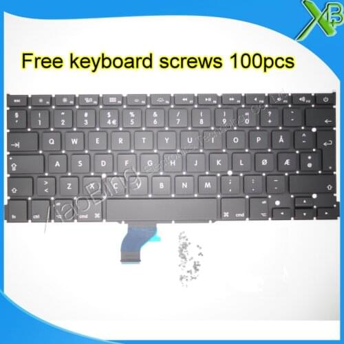 Brand New For MacBook Pro Retina 13.3" A1502 NO Norway Norwegian keyboard+100pcs keyboard screws 2013-2015 Years