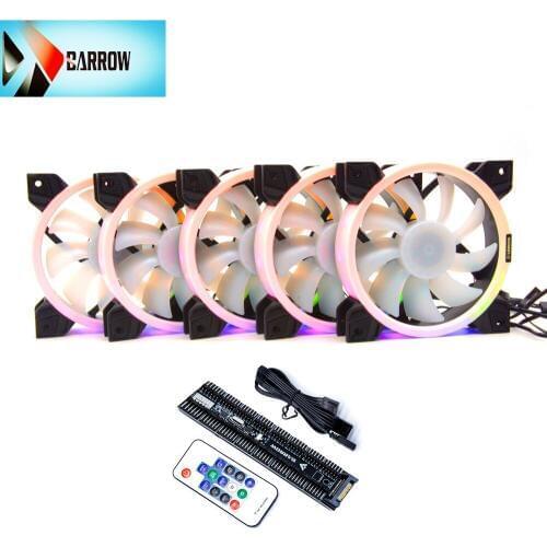 Barrow PWM Fan Size 120*120mm Fan use for Radiator Computer Case with Aurora RGB Light 4PIN Fan 5V A-RGB 3PIN Support to AURAfan