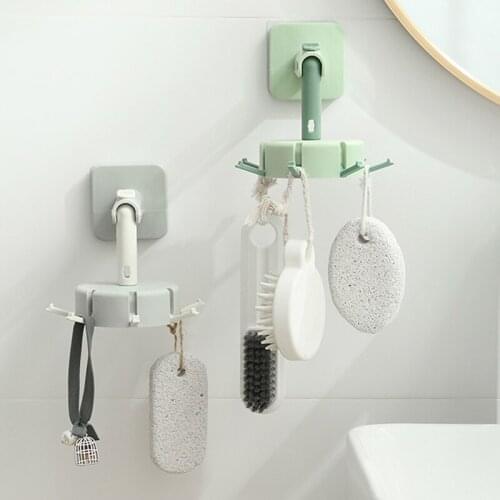 360 Degree Rotating Folding Hook Durable Storage Rack with 7 Hooks Kitchen Supplies xqmg Racks Holders Kitchen Storage Organizat