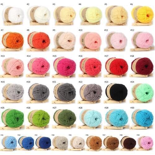 50g Hand-woven 5 Strand Milk Cotton Wool Crochet Thread DIY Handmade Knitted Baby Sweater Hat Scarf