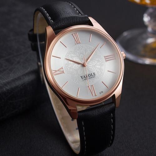 Top Brand Luxury YAZOLE Relogio Masculino Mens Watches Business Ultra-thin Fashion Leather Wrist Watch Men Watch Male Clock